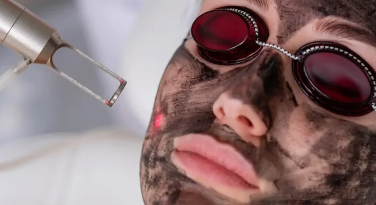 Esecuzione del trattamento carbon peel laser