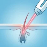 grafica del laser che brucia il pelo